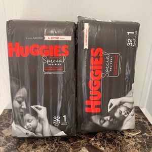 Huggies Special Delivery Baby Diapers Size 1 (1-14lbs) 32 Count PACK OF 2